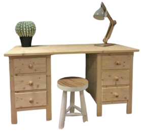 Bureau Koen 2x 3 ladenkast rechte poot 60x145 t/m 60x200cm 