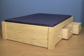 familie-bed JEANNET met 3 laden 