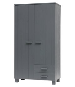 2-deurskast DENNIS met LADEN staalgrijs